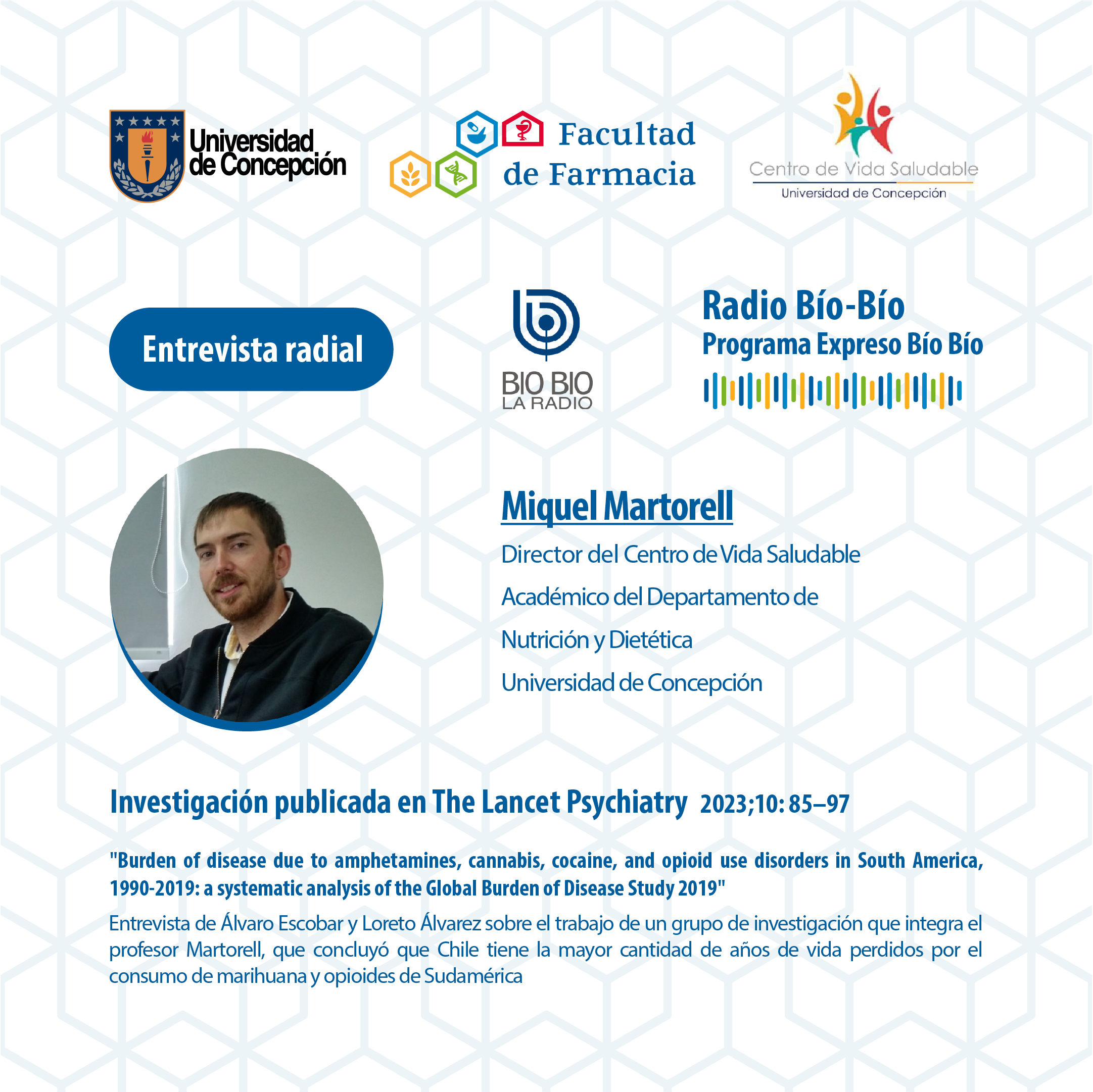 Radio Bío-Bío entrevista a Dr. Miquel Martorell por estudio publicado en The Lancet