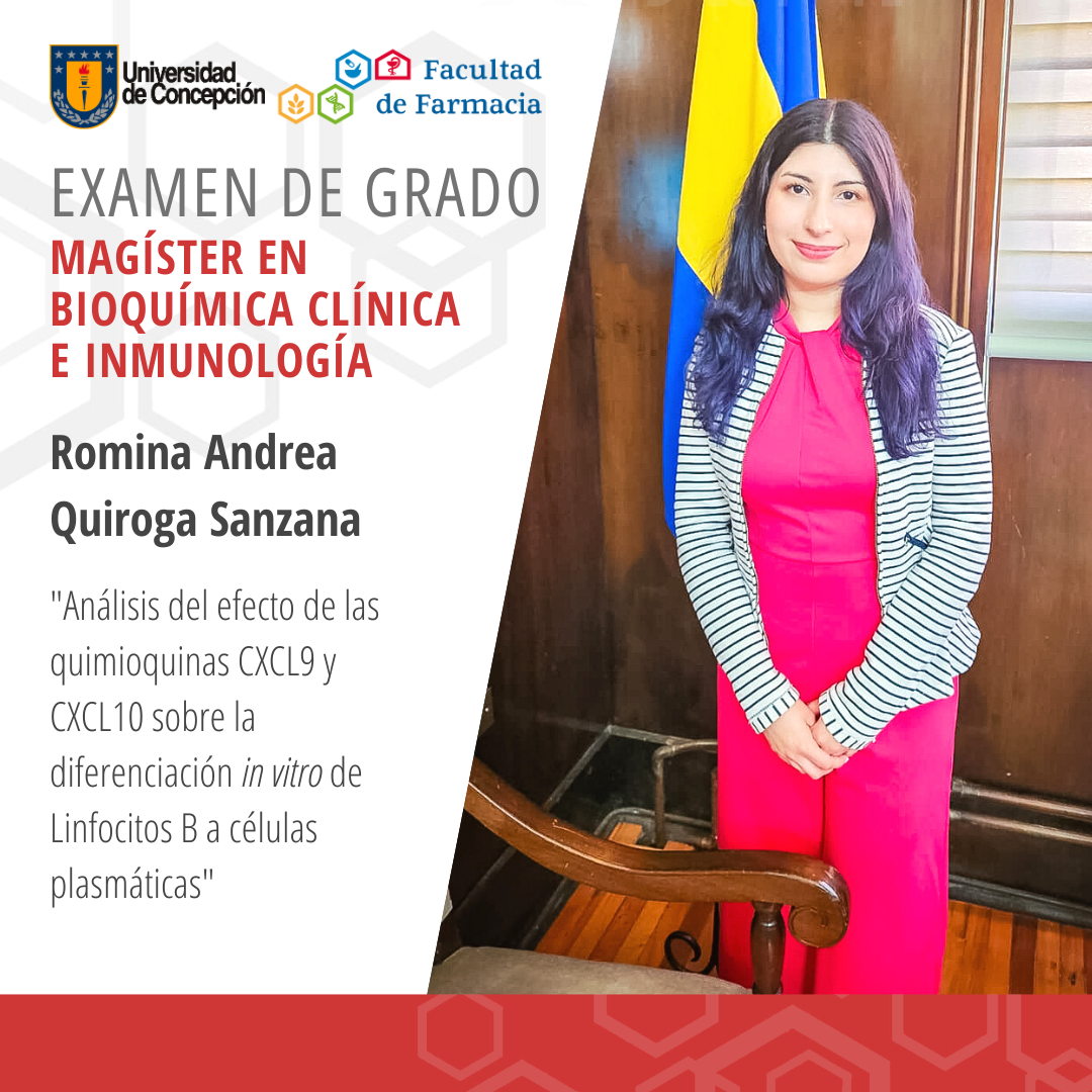 Romina Andrea Quiroga Sanzana obtiene su grado de Magíster en Bioquímica Clínica e Inmunología